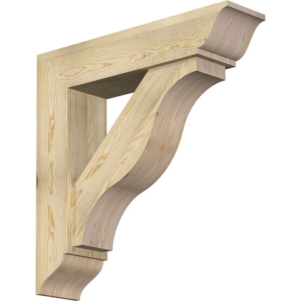 Ekena Millwork Funston Traditional Rough Sawn Bracket w/ Offset Brace, Douglas Fir, 8"W x 34"D x 34"H BKT0806X34X34FST01RDF - main